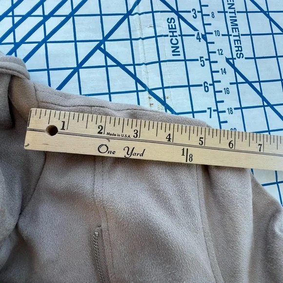 BAGATELLE Light Tan Long Fringe MOTO JACKET Microfiber Suede Fully Lined Sz XL - Picture 6 of 10